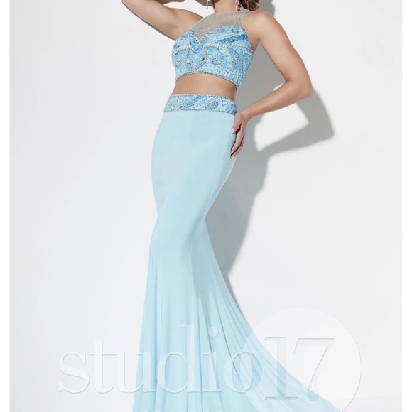 NWT Studio 17 prom dress 12564 salmon color two piece size 8 - Picture 1 of 16